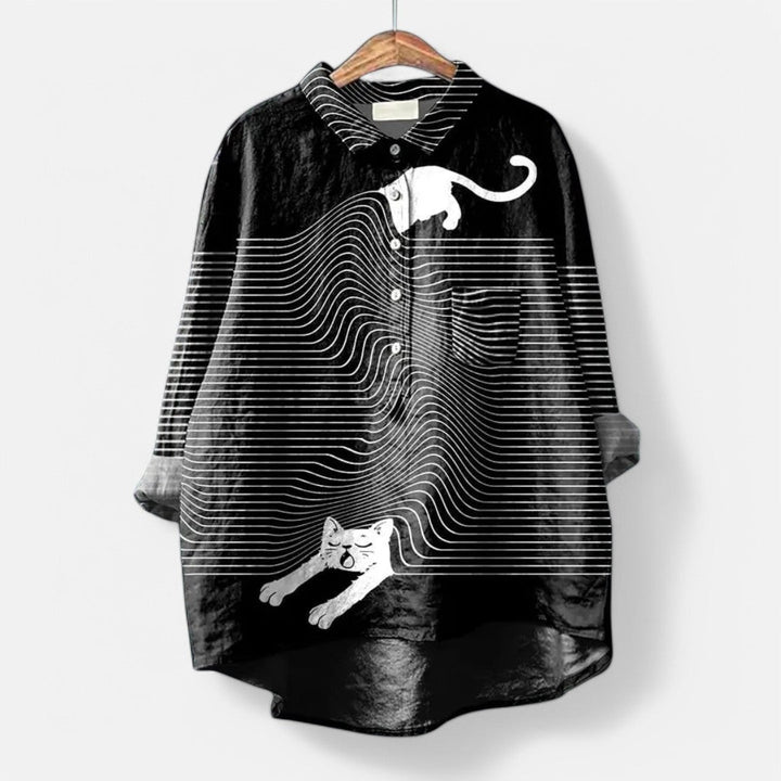 Frida Dog Mama | Stylish Modern Blouse Featuring Artistic Prints