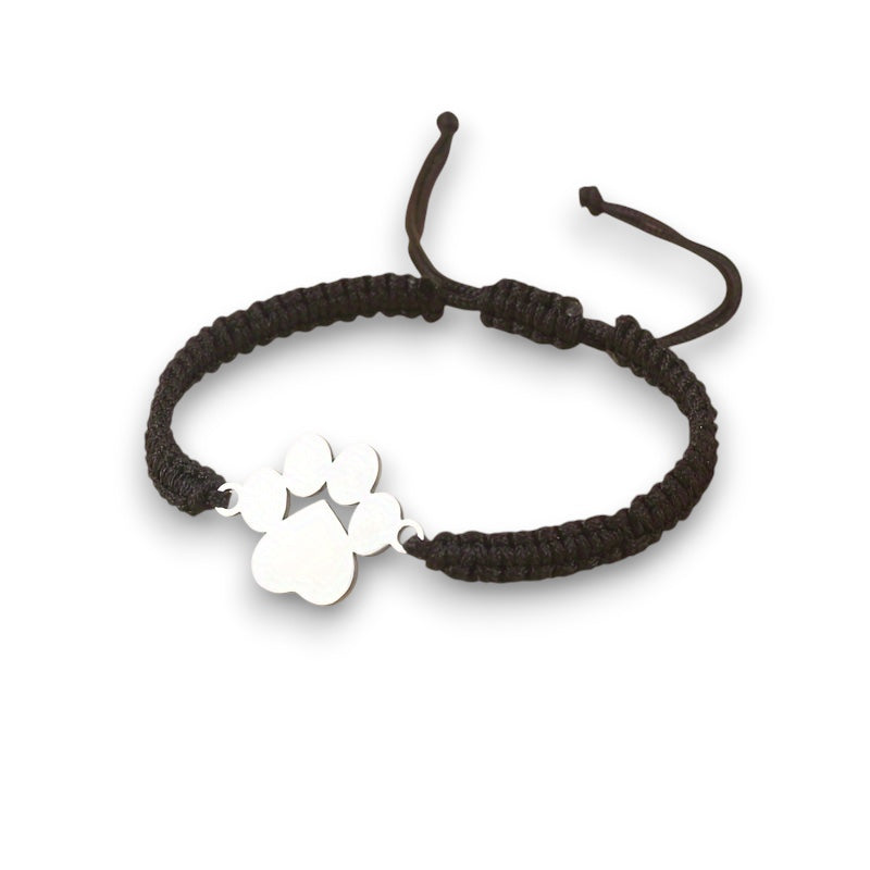 Red Paw Bracelet with Braided Cord Merle in Rosendal