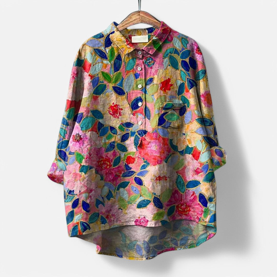 Frida Dog Mama | Stylish Modern Blouse Featuring Artistic Prints