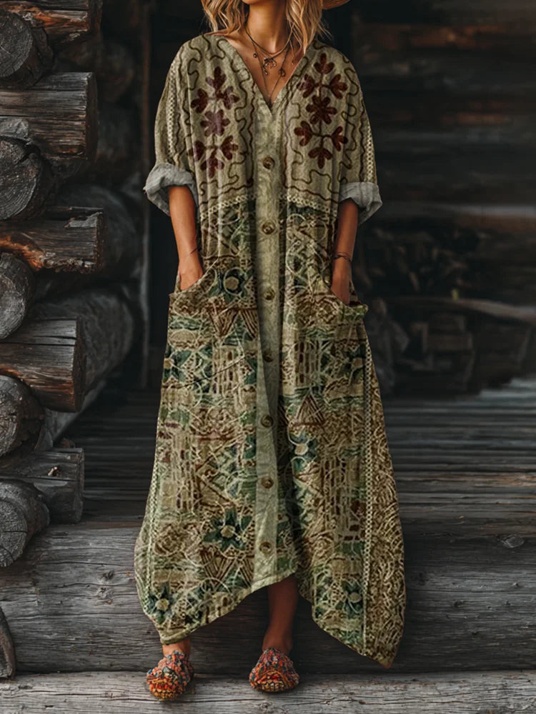 Neri | Vintage Boho Dress with Pockets