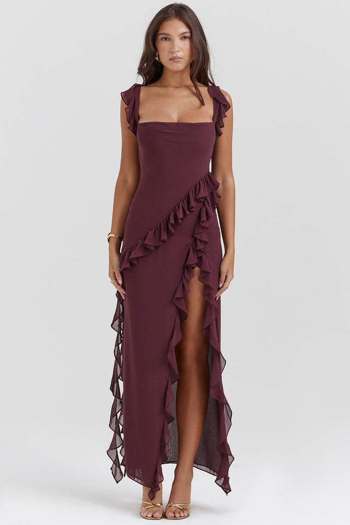 DALILA | LONG DRESS WITH RUFFLES