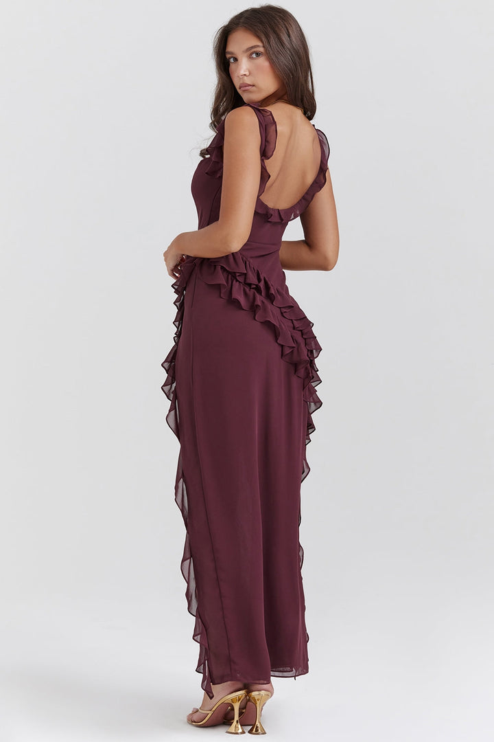 DALILA | LONG DRESS WITH RUFFLES