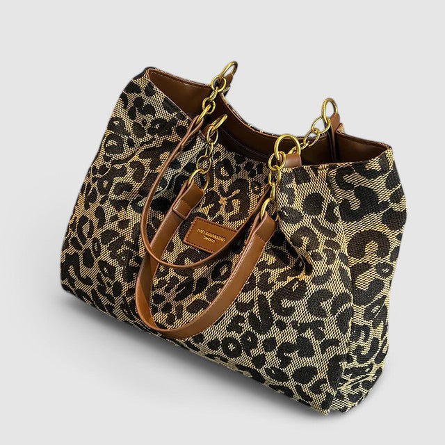 Leopard Print Canvas Tote Bag