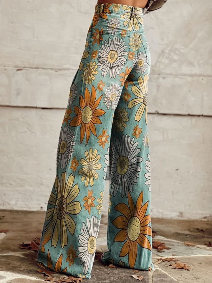 Vintage Flared Pants | Floral Joy