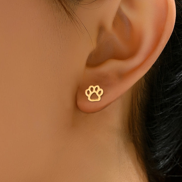 Paw Design Gold Look Earrings Gitte I Rosendal