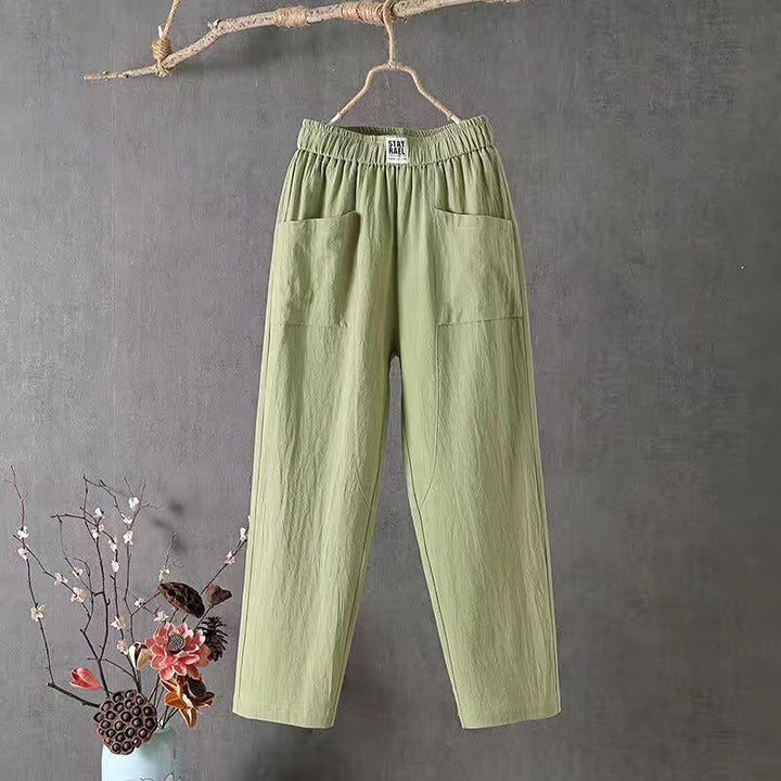 Baya Cotton-Linen Trousers with elastic waist