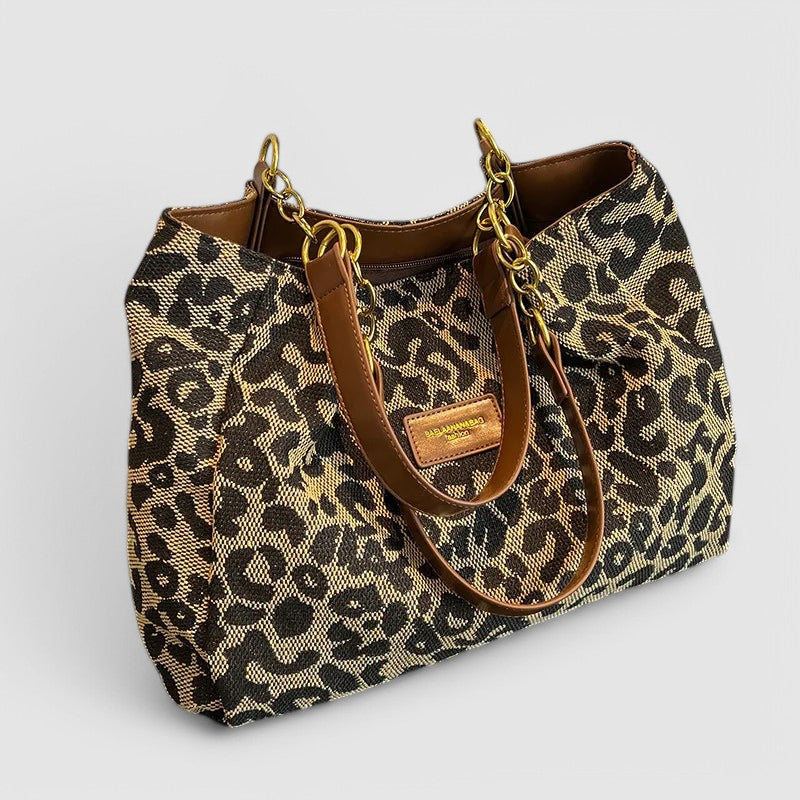Leopard Print Canvas Tote Bag