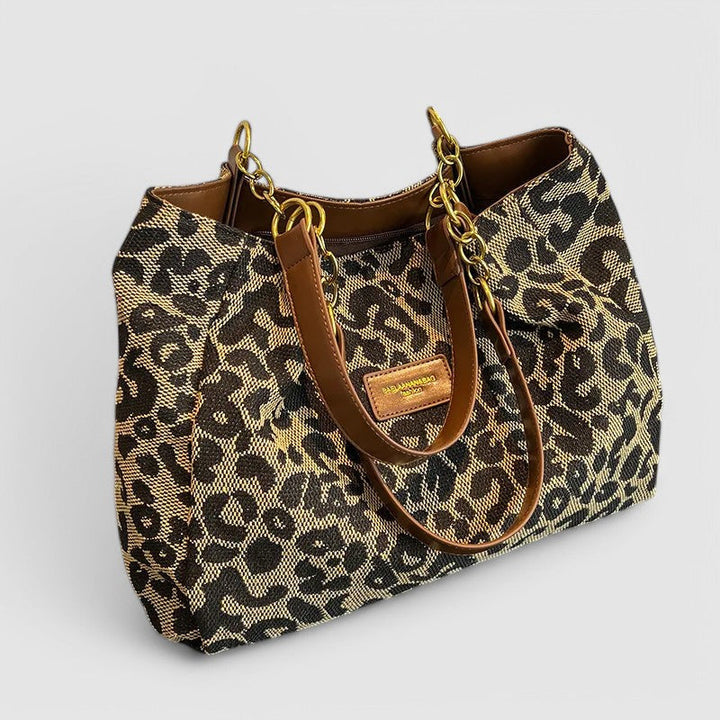 Leopard Print Canvas Tote Bag