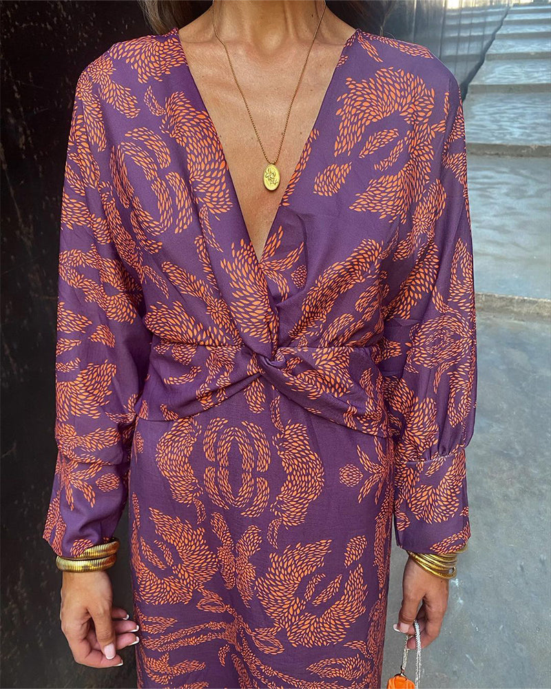 Indica - Chic Long Sleeve Floral Dress