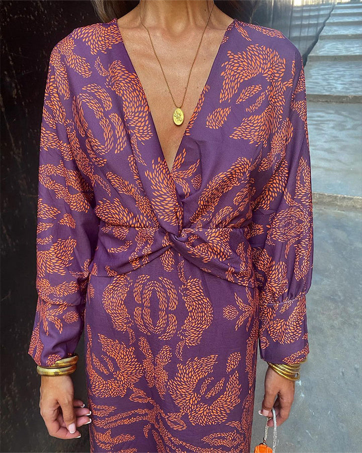 Indica - Chic Long Sleeve Floral Dress