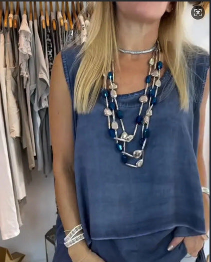 Sheila Set: Sleeveless Top and Printed Trousers