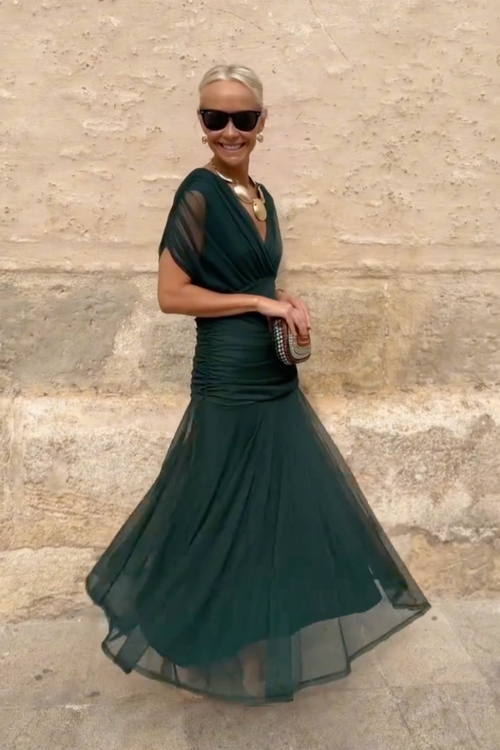 ALMA - LONG DRESS WITH V-NECK