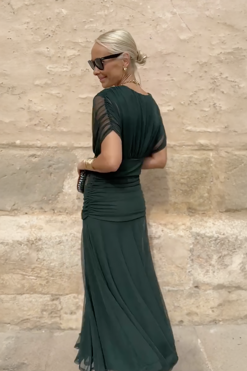 ALMA - LONG DRESS WITH V-NECK