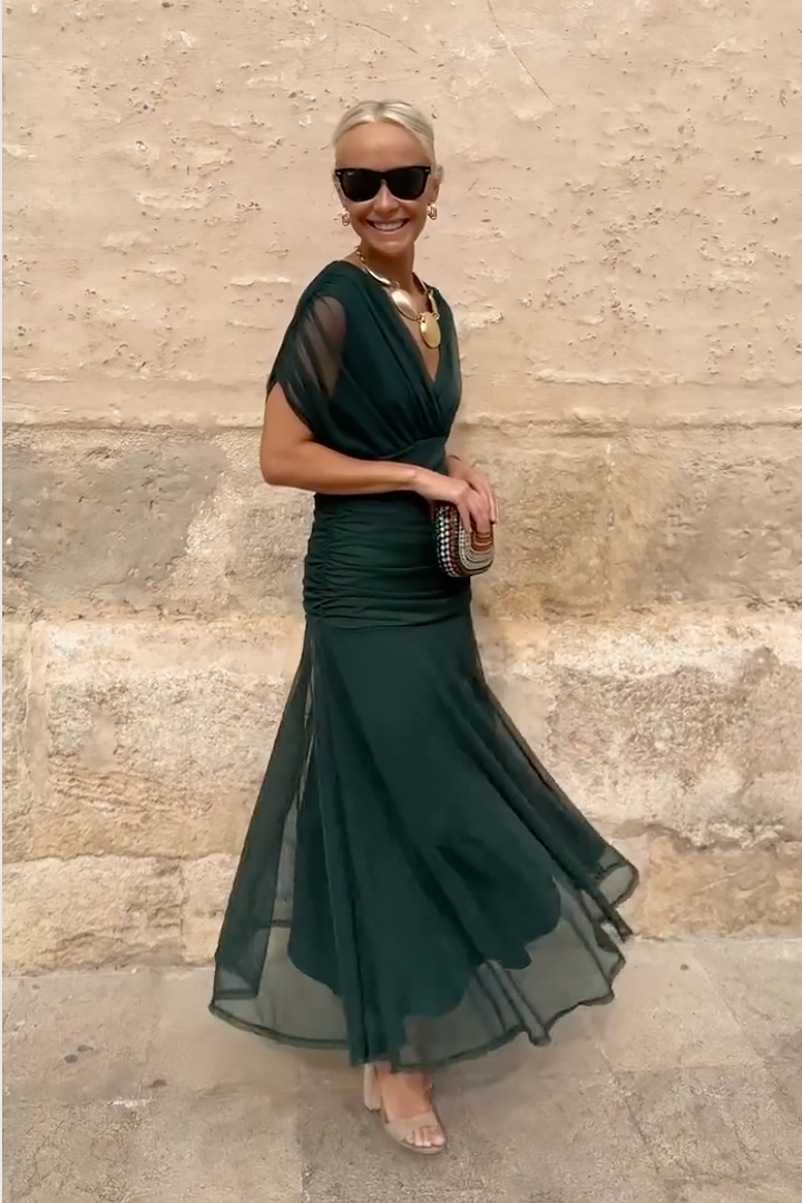 ALMA - LONG DRESS WITH V-NECK