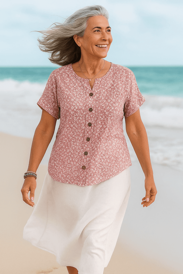 Jenna | Floral Print Button-Up Shirt