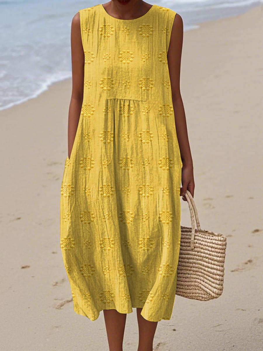 Leena - Sleeveless Midi Dress – Airy Freedom, Everyday Charm