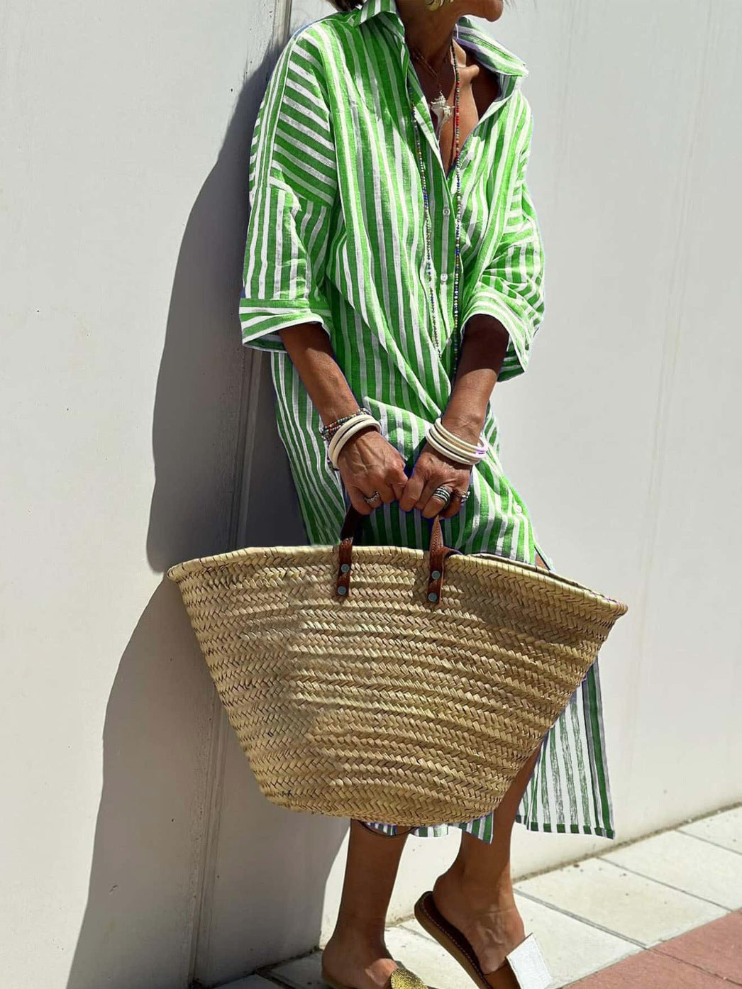 Mona Stripe: Chic Shirtdress