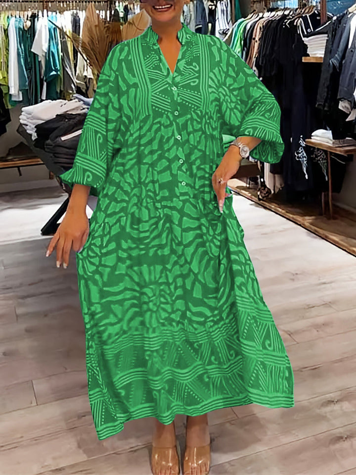 Silvana - V-Neck Printed Dress