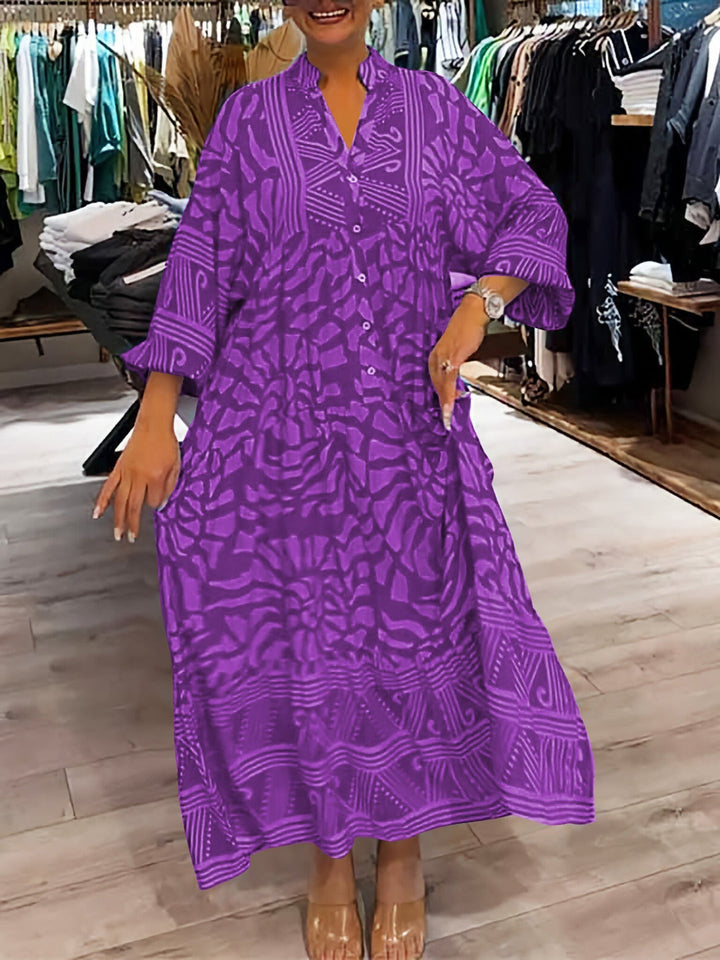 Silvana - V-Neck Printed Dress