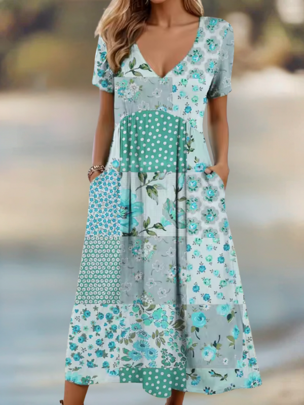 SELAH | PATCHWORK MIDI DRESS
