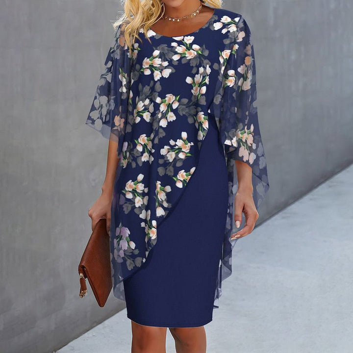 Laurel | Sheer Floral Capelet Dress