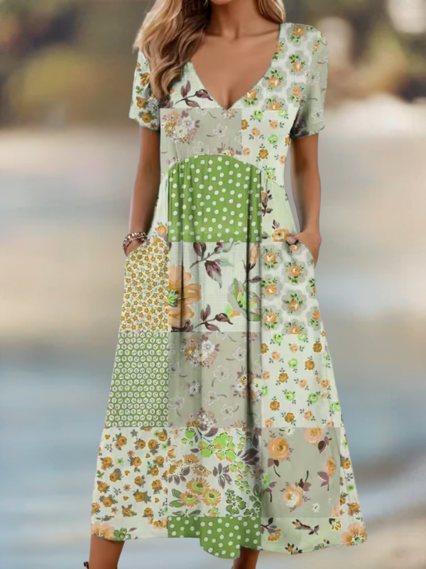 SELAH | PATCHWORK MIDI DRESS