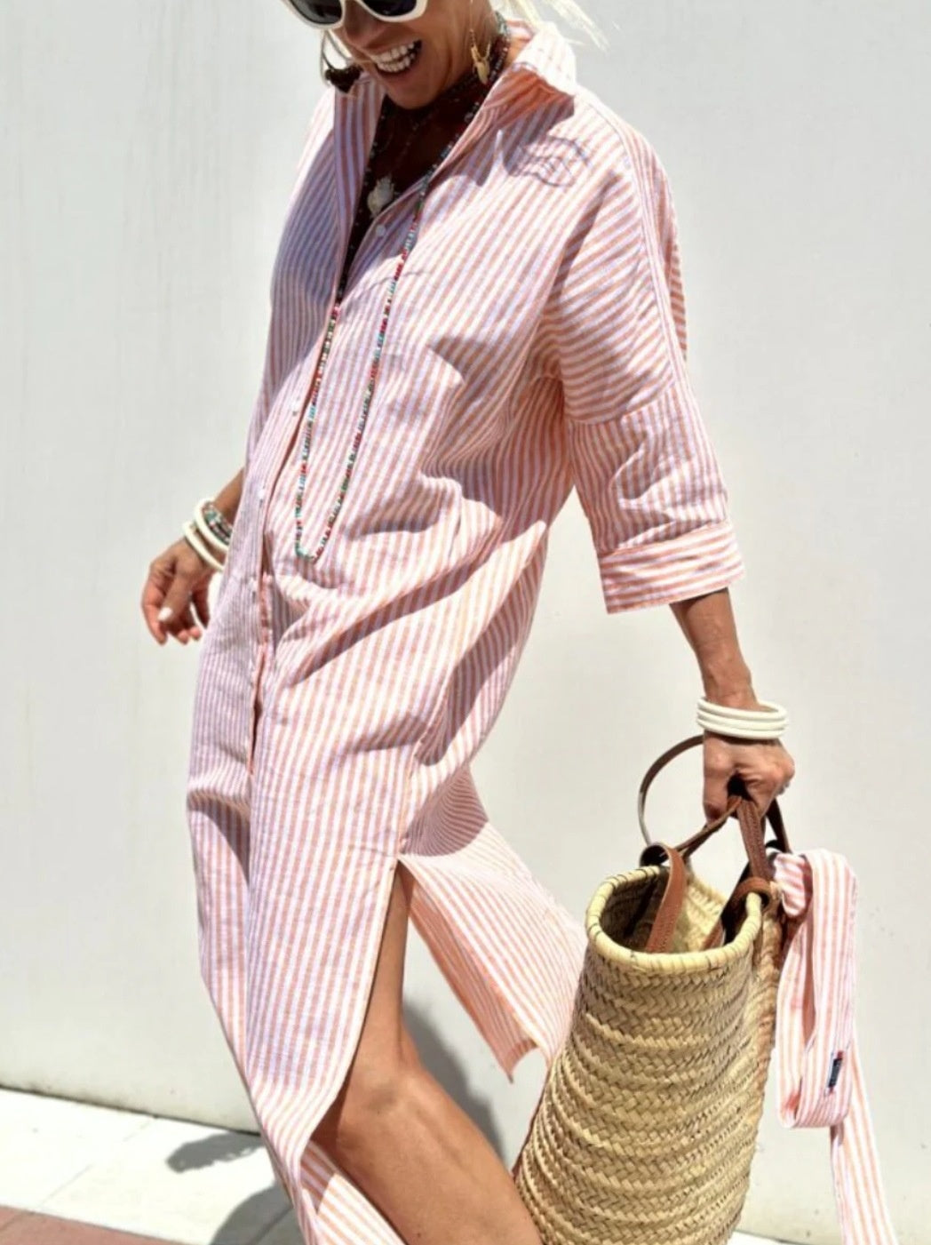 Mona Stripe: Chic Shirtdress