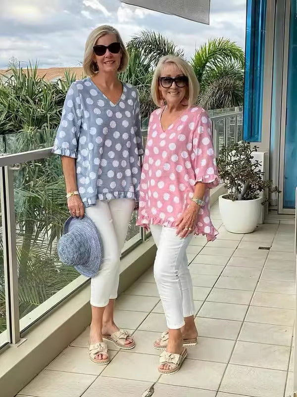 Genevieve Retro Printed Blouse