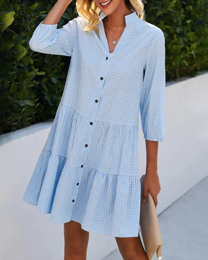 Vina - Breezy Plaid Summer Dress