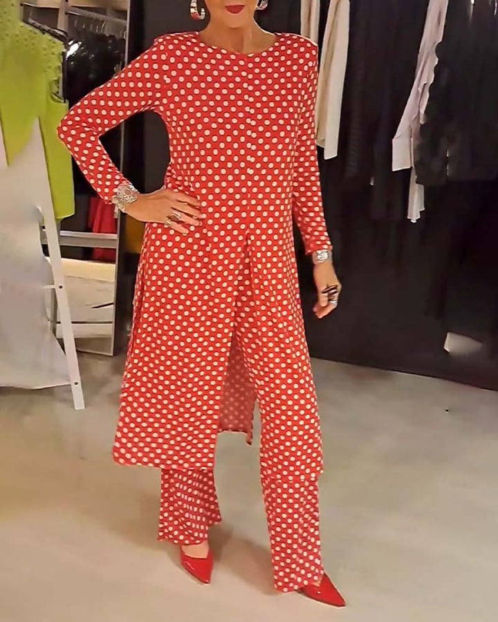 Julia | Chic Polka Dot Split Suit