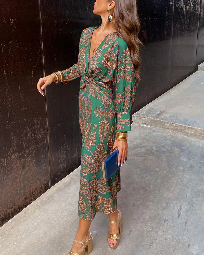 Indica - Chic Long Sleeve Floral Dress