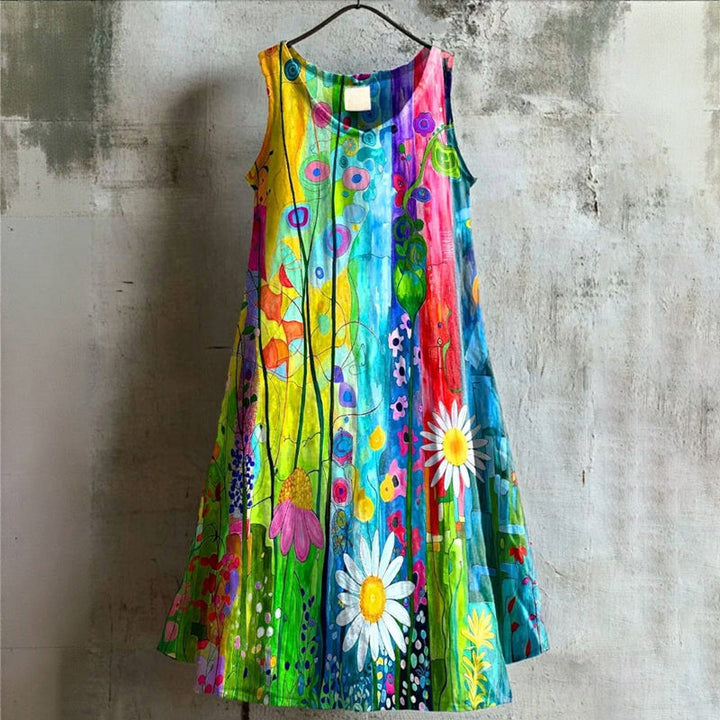 Retro Floral Pattern Dress