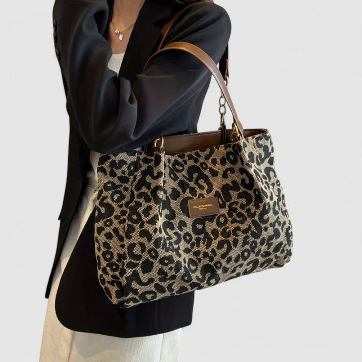 Leopard Print Canvas Tote Bag