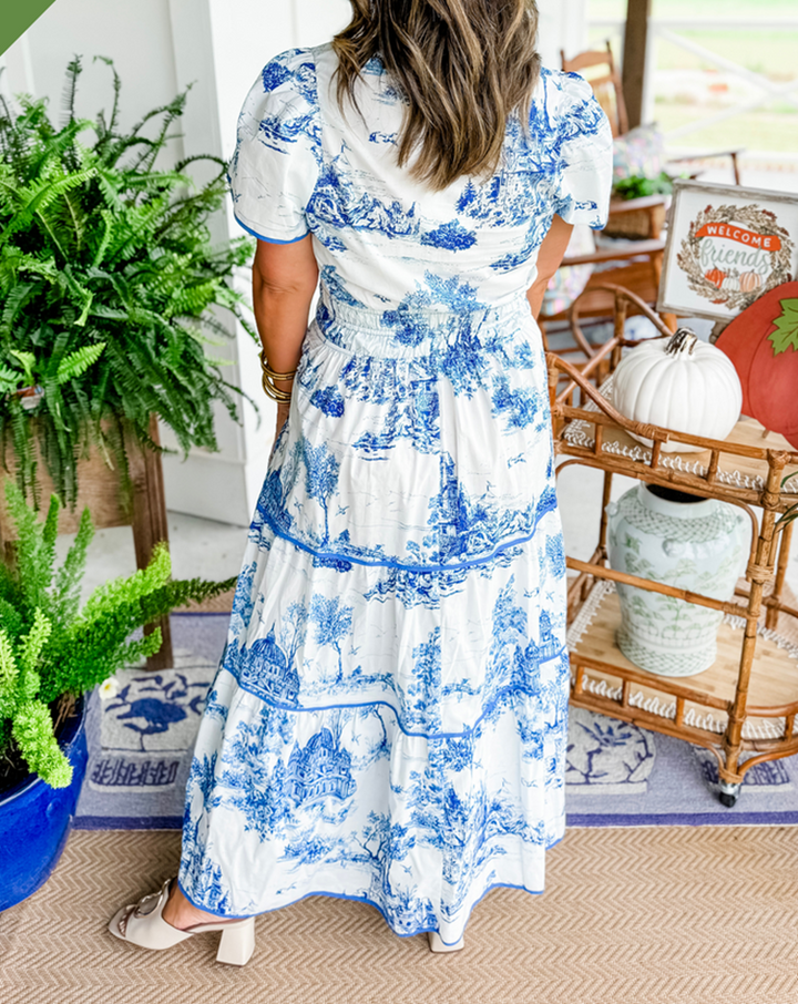 Eliza | Timeless Toile Maxi Dress