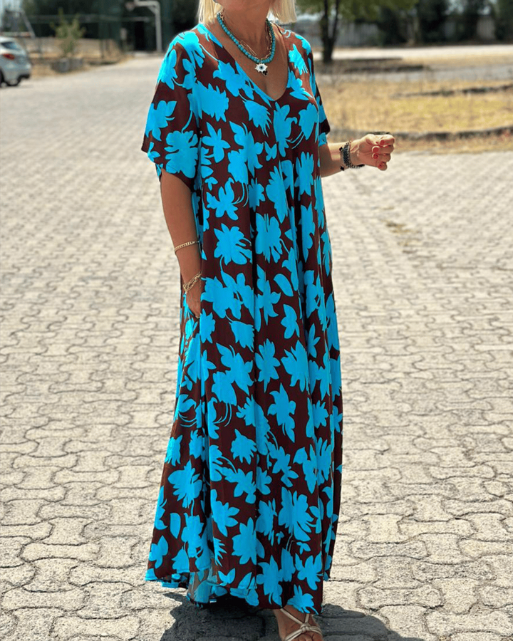 Gómez - Casual Long Dress with Floral Print
