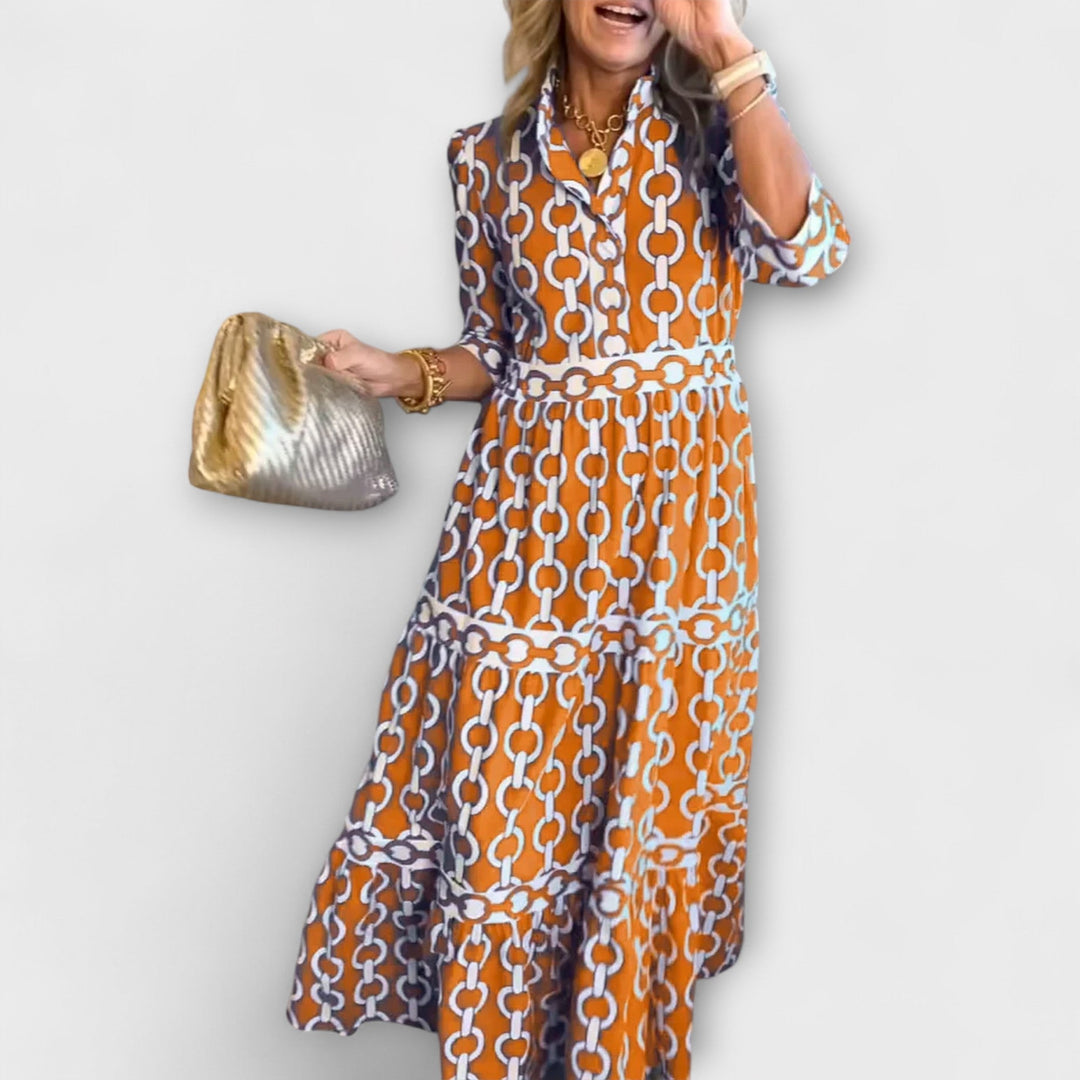 Donna - Midi Dress with Chain Pattern