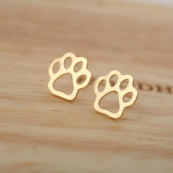 Paw Design Gold Look Earrings Gitte I Rosendal