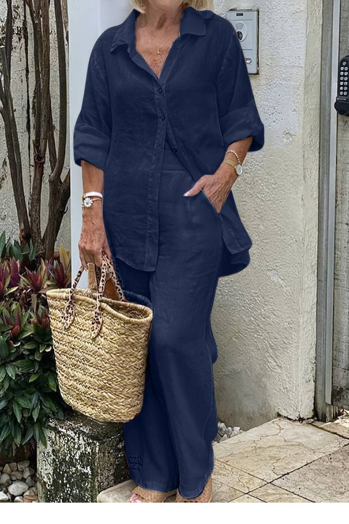 Norma Relaxed Two-Piece Shirt and Trouser Set