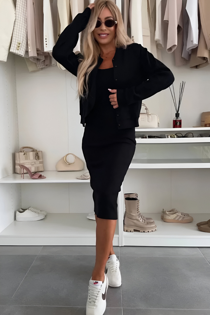 KEENA | COMFORTABLE MIDI DRESS AND VEST