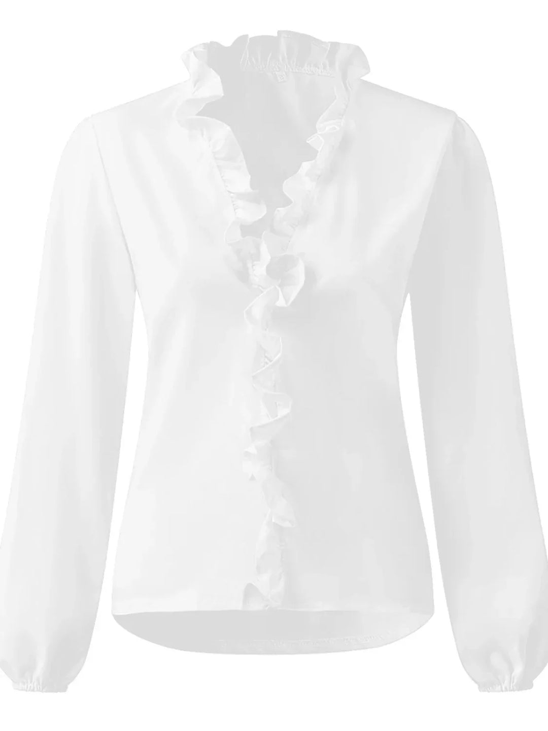Maisie | Long Sleeve Blouse with Ruffled V-Neck