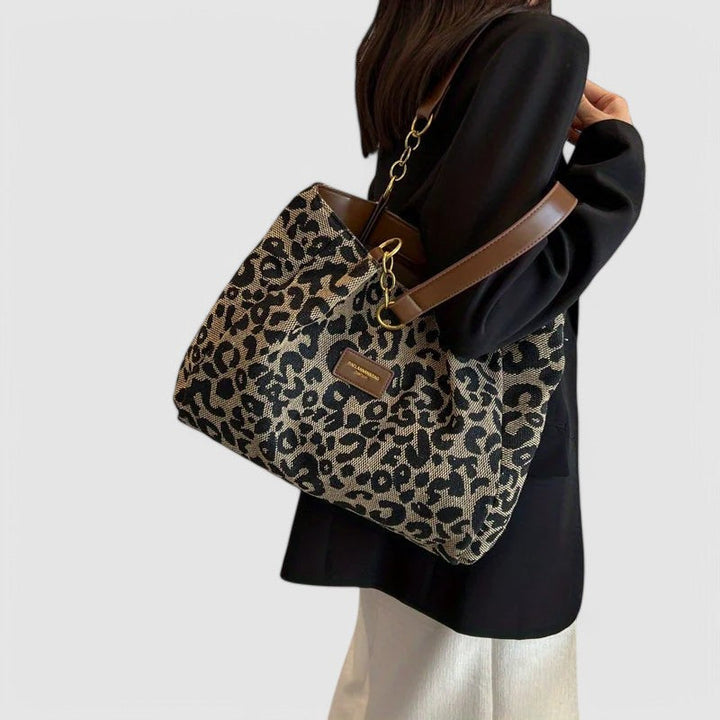 Leopard Print Canvas Tote Bag