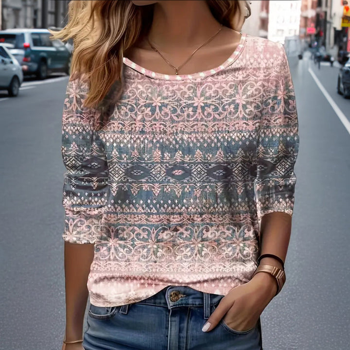 Vintage Casual T-Shirt with Long Sleeves