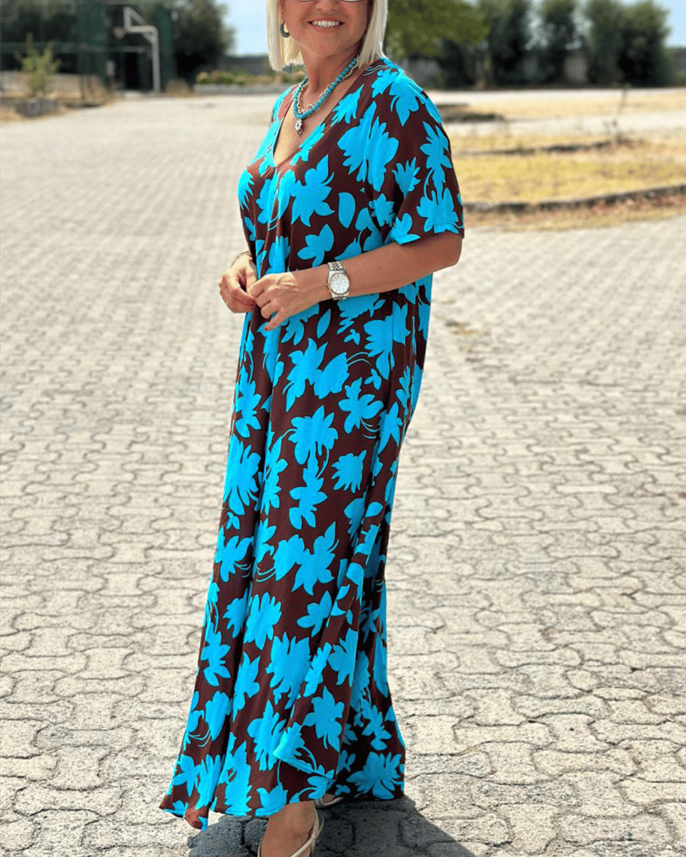 Gómez - Casual Long Dress with Floral Print