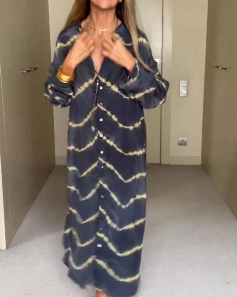 BOMEA - Bohemian Striped Long Sleeve Dress