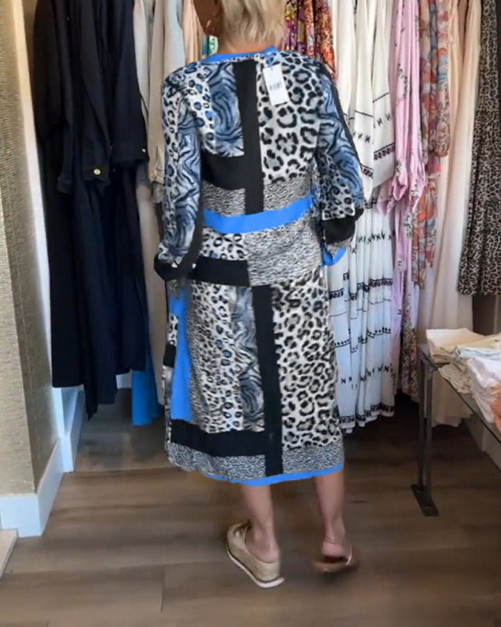 Brigitte |  Leopard Print Panel Dress