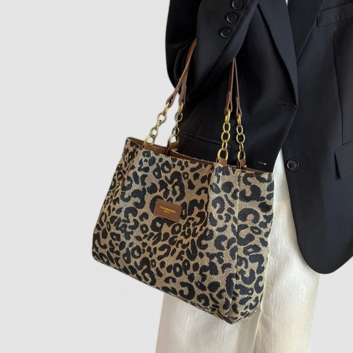 Leopard Print Canvas Tote Bag