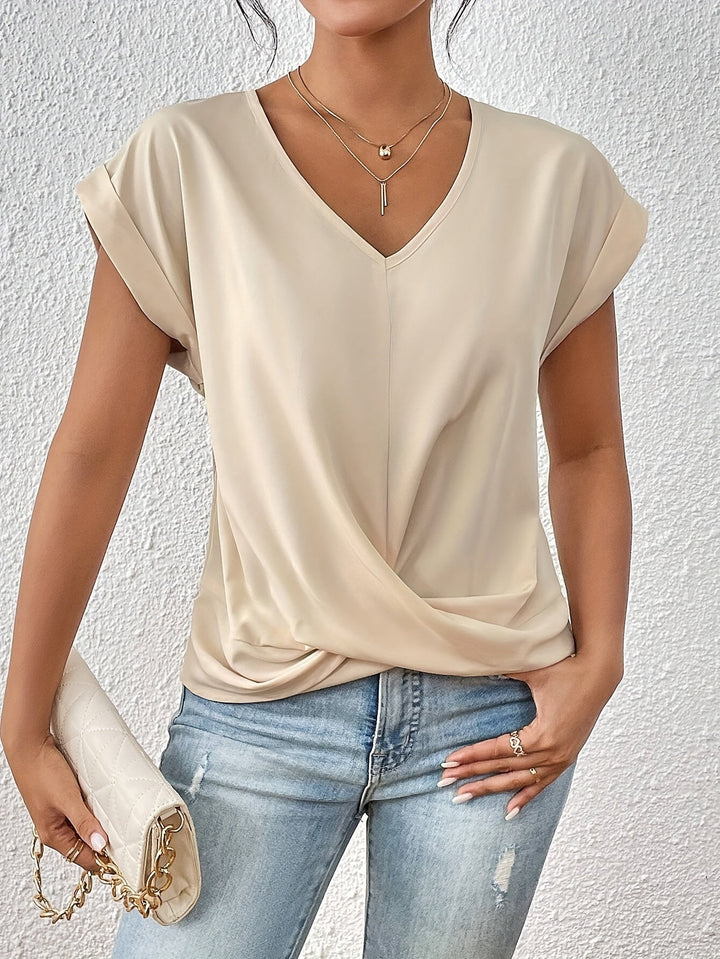Liana | Elegant Soft Drape Twist-Front Top - Flattering and Comfortable