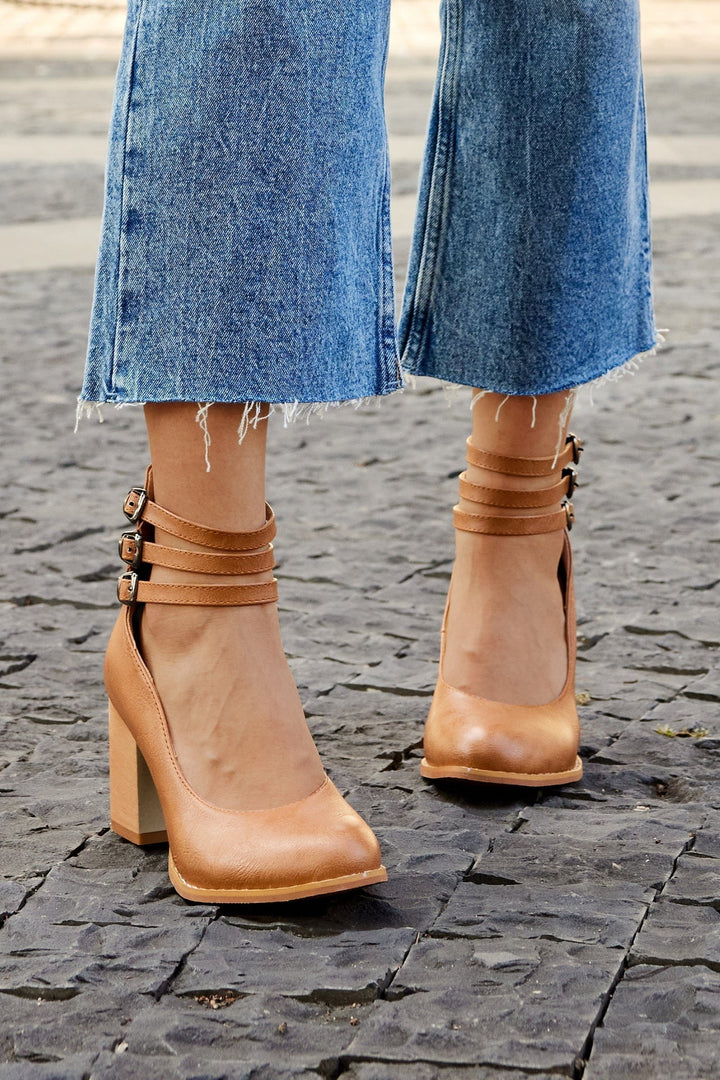 Jadara Triple Buckle Artisanal Heels