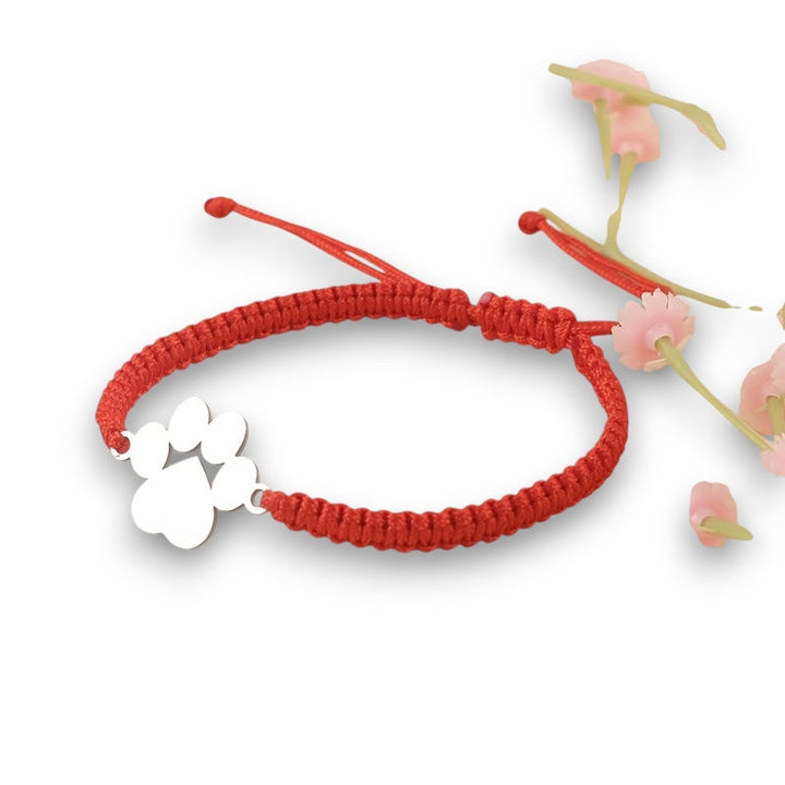Red Paw Bracelet with Braided Cord Merle in Rosendal
