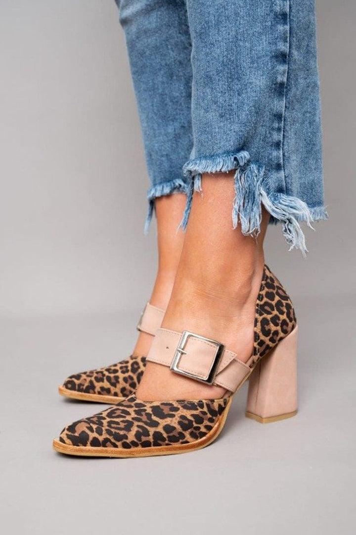 Avano Leopard Suede Artisanal Heels